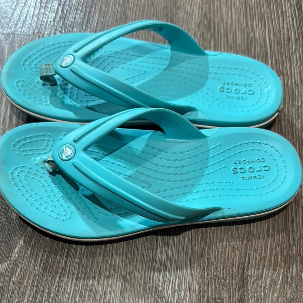 Crocs Turquoise Flip Flops